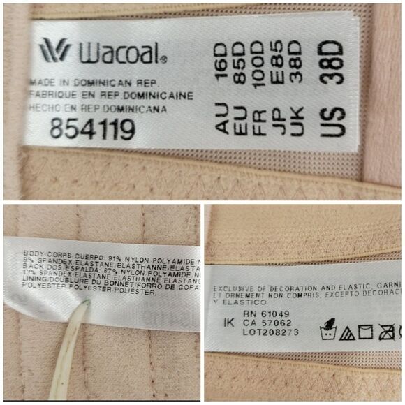 Wacoal 854119 Red Carpet Strapless Underwire Bra Women's 38D - Picture 12 of 15